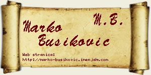 Marko Bušiković vizit kartica